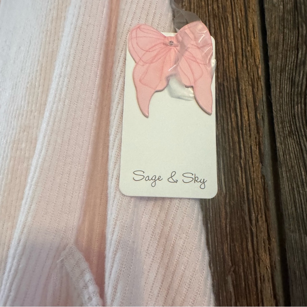 Sage & Sky Ribbed Lounge Onesie Blush Pink Slouchy Jumpsuit XS Soft - Picture 3 of 6